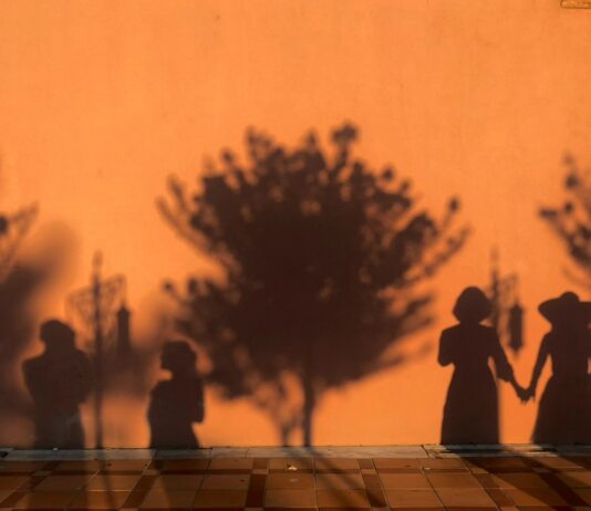 ombre di persone sul muro