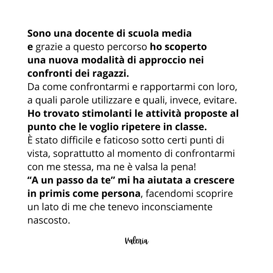 Leggi i feedback di chi ha già partecipato al percorso!