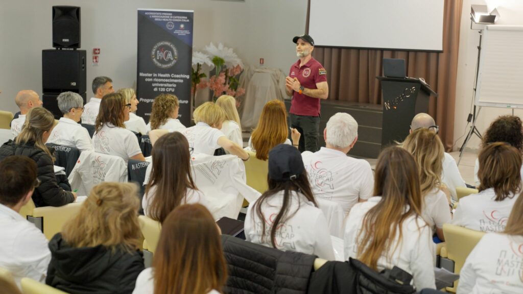 Lezione in aula del master in Health Coaching Academy – formazione universitaria certificata Health Coach